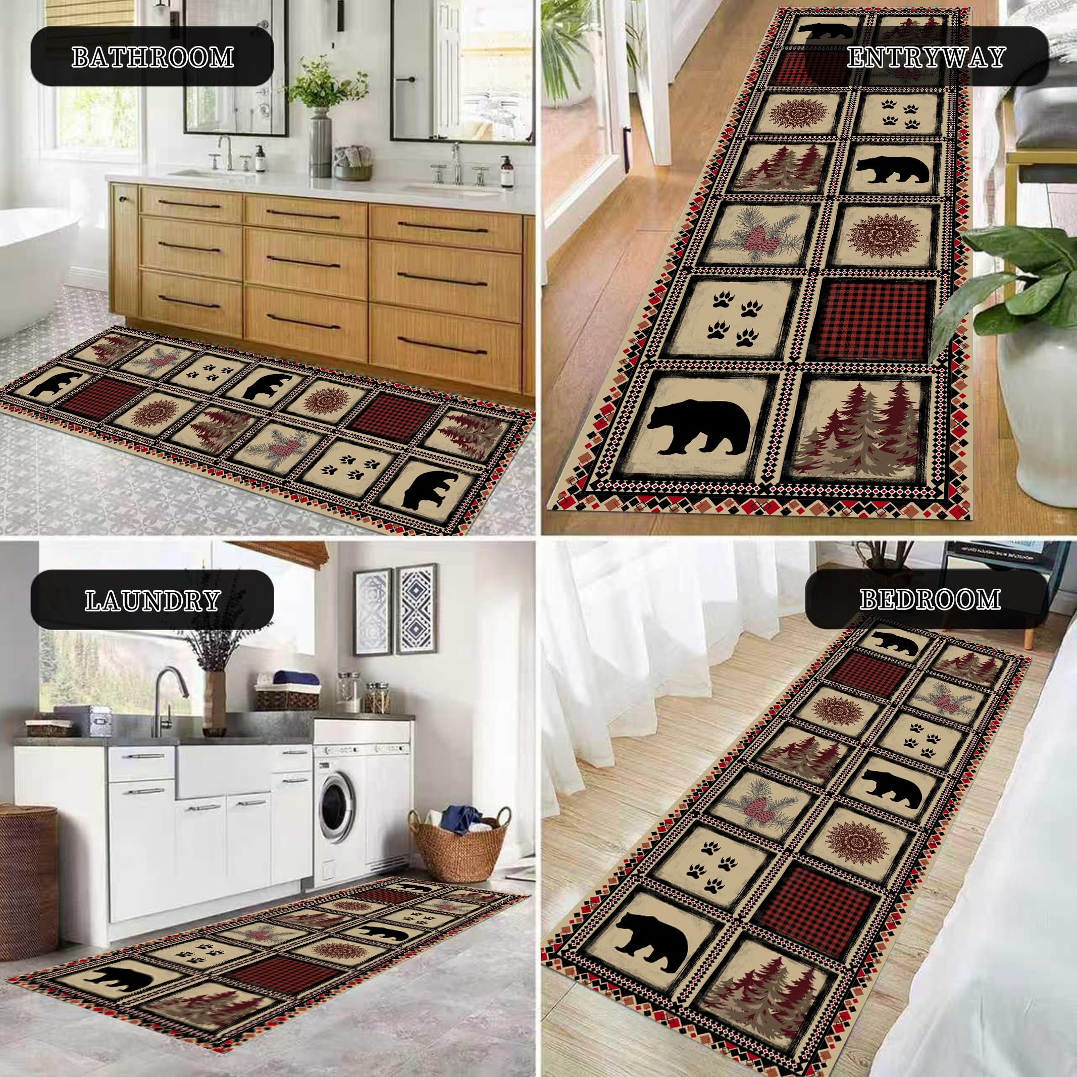Nautisch Anker Maritim Steuerrad Teppich Läufer Flur Küche Waschbar rutschfest 60x150 cm, Küsten Muster Teppiche für Bettumrandung Schlafzimmer Teppichläufer für Küchenläufer Eingangsbereich