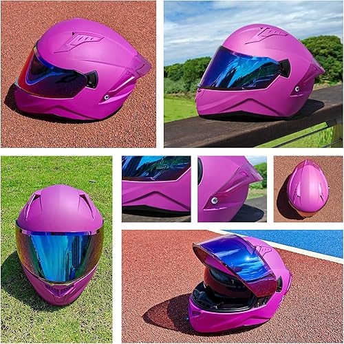 Miniatura 7 de Full Face Motorcycle Helmets for Adult Men Women, DOT Approved Street Bike Racing Helmet Dual Visor Quick Release Buckle, Motorbike ADV Moped Helmet