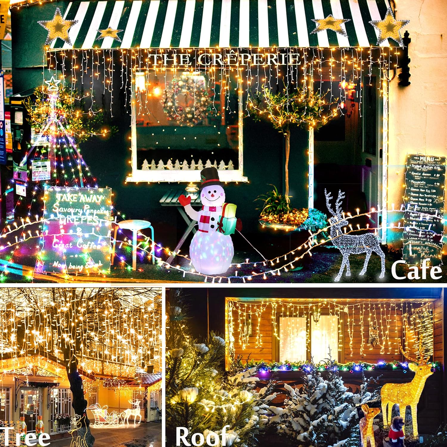 Uр Tо 60% оƒƒ Icile String Lights Outdoor, Christmas Fairy Lights,Plug in Waterproof Timer Memory Function for Christmas Holiday Party Decorations (Warm Light, 640LEDs/66FT)