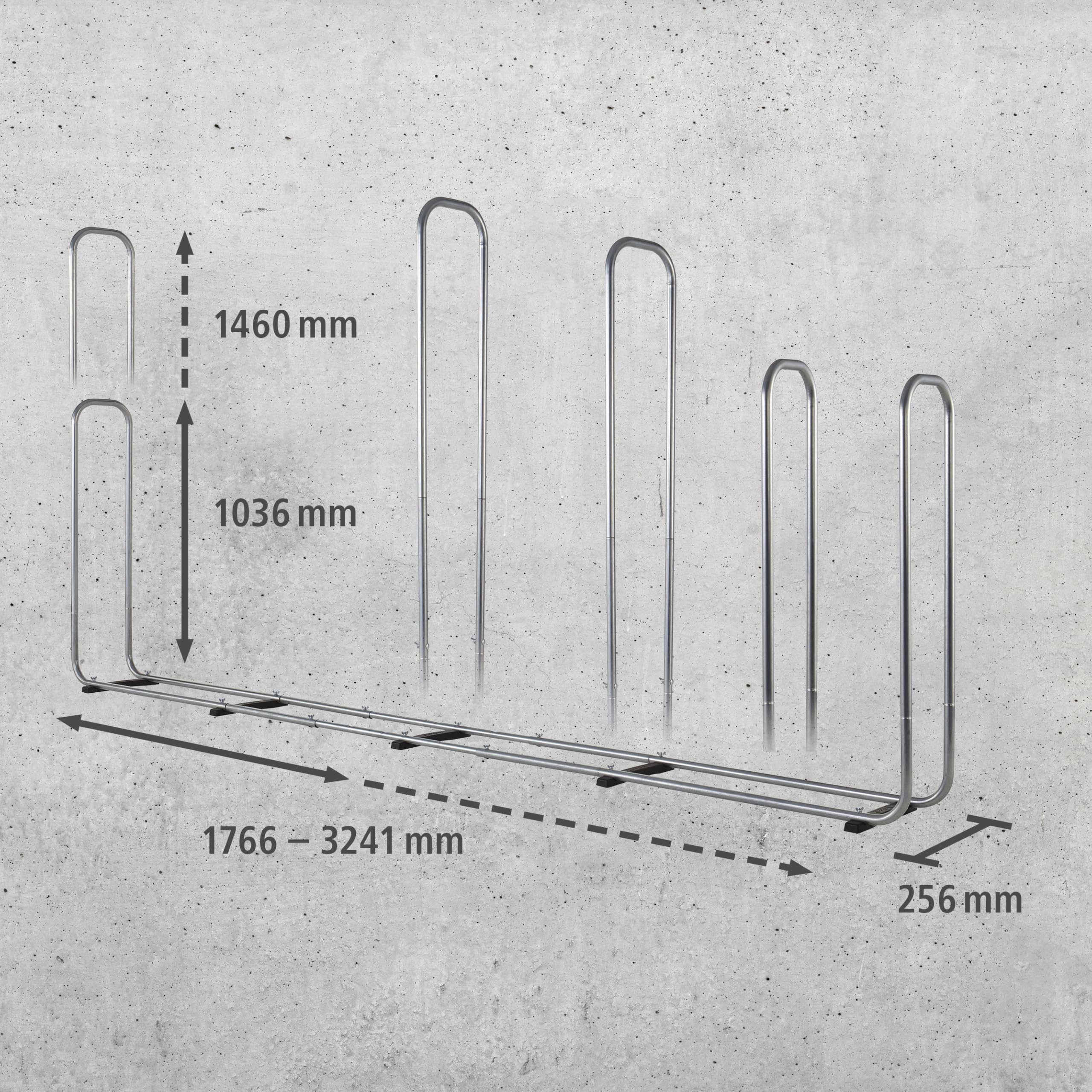 wolfcraft Stapelhilfe Modular XXL Kaminholz & Brennholz Lager, verstellbar | Verzinkter Stahl, 1,7-3,2 m breit & 1-1,4 m hoch, bis 1,6 m³, für 25-50 cm Scheitholz - Made in Europe 5125000