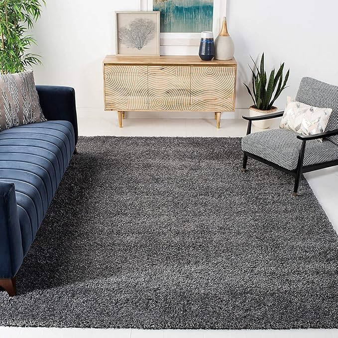 Subharambh Creation Soft Fluffy Shag Area Rugs for Living Room Bedroom Home Furnishing Luxury Non-Slip Shaggy Floor Carpet Gives Elegant Look in Grey Color 4X6 Feet at Rs. 2999