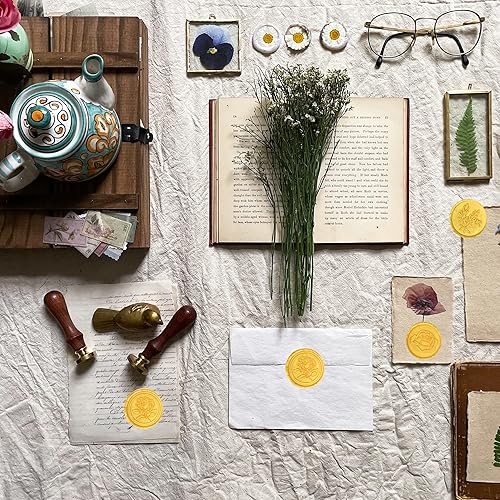 Miniatura 6 de LSYGXYZ Calcomanías adhesivas de cera en 4 estilos 24 piezas hechas a mano para sello de cera de sello calcomanías adhesivas para sello de cera de