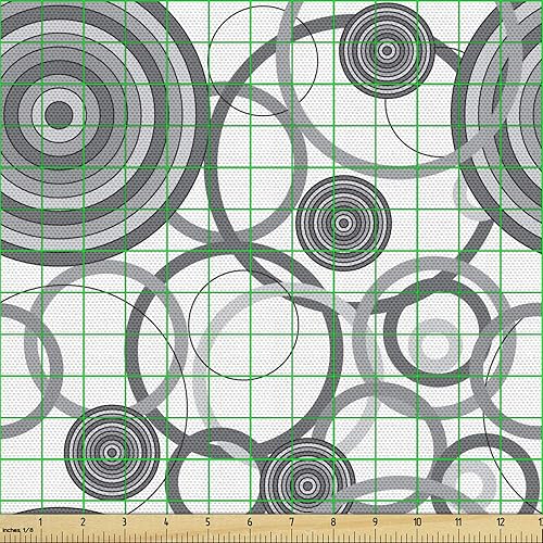 Miniatura 290 de Lunarable - Tela para amantes de perros de The Yard, patrón divertido de animales de dibujos animados en posiciones caprichosas estirando y Beige y