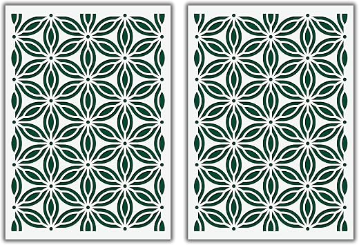 PINKIPO 2-Pack Dance of Flowers Wall Stencil for Painting, Large Floral Botanical Stencils, Reusable Allover Pattern for Walls, Floors and Furniture
