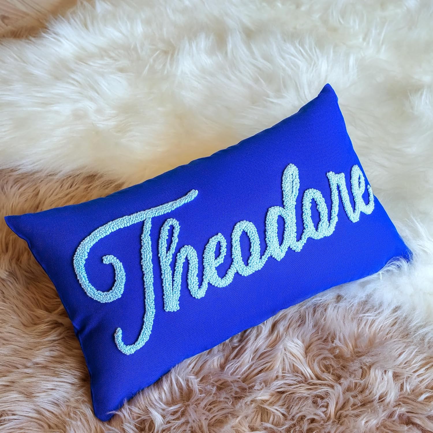 Personalized Baby Name Pillow, Punch Needle Embroidered Throw Pillow, Newborn Gift, New Mom Gift, Nursery Room Decor, Custom Toddler Gift