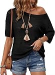 Arach&Cloz Women's Linen Blend Summer Crochet Sweater Tops Casual Hollow Out Beach Cover Up Vacation Outfits 2026