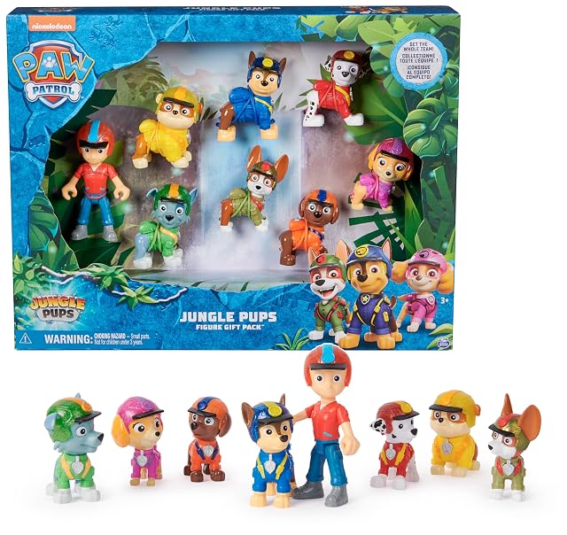 Paw Patrol Patrulla Canina - Pack Figuras Patrulla Canina Jungle Pups - 8 Figuras Coleccionables Juguetes Niños 3 Años +
