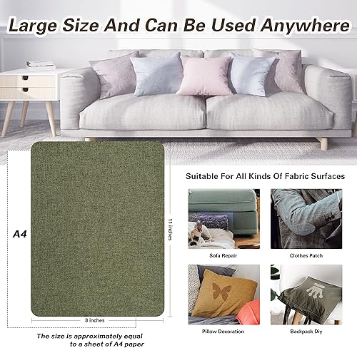 Vista 51 de Parches de reparación de lino grueso, parches de tela de lino autoadhesivos, 8 x 11 pulgadas, 2 unidades, multicolor, se pueden utilizar