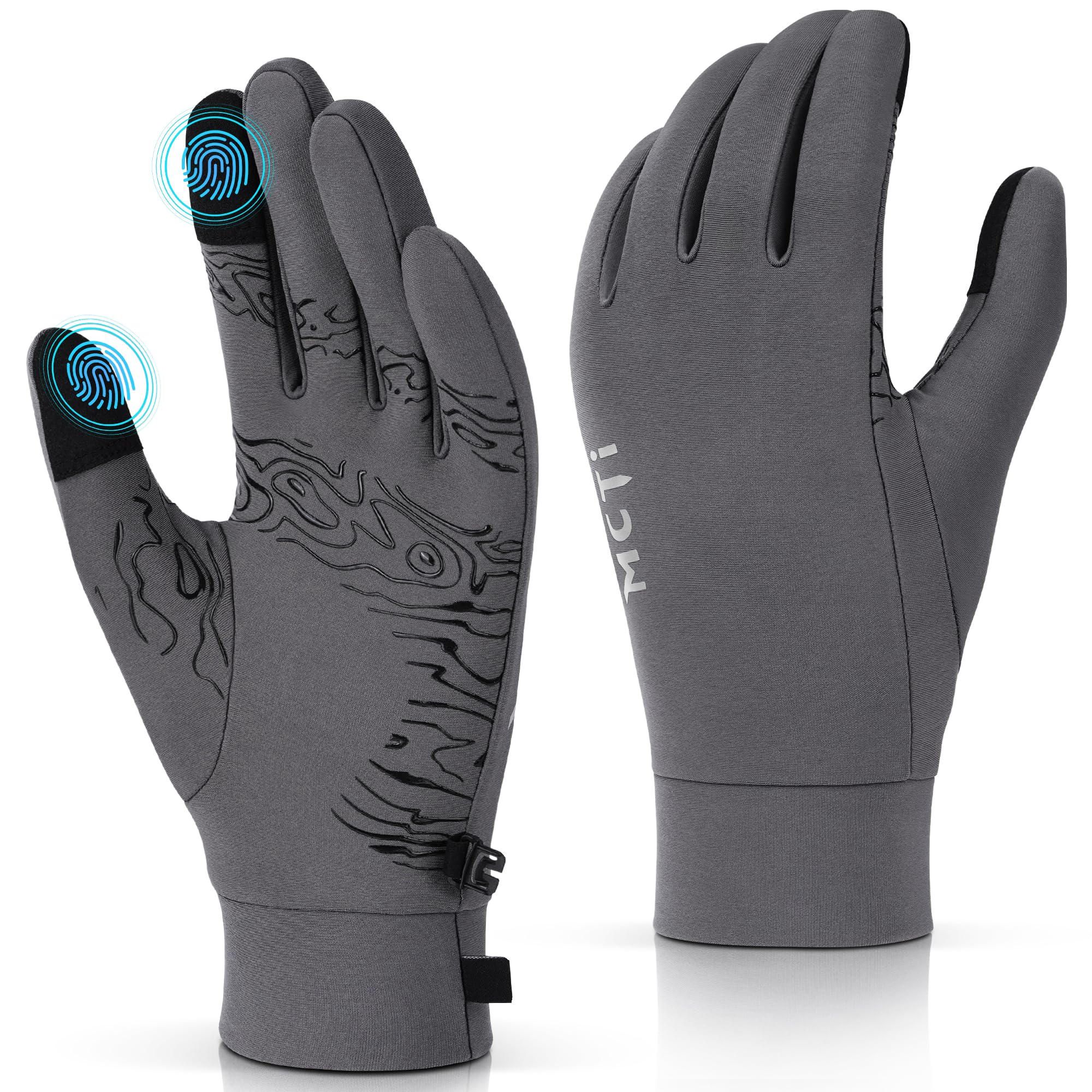 MCTi Lightweight Glove Liners for Men Women, Warm Touchscreen Gloves