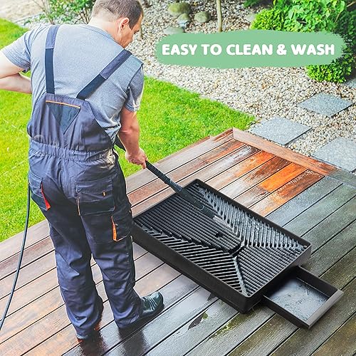 Miniatura 6 de Almohadilla de césped para perros con bandeja, bandeja de hierba para perro de 25 x 20 pulgadas, orinal para entrenamiento de cachorros, bandeja de