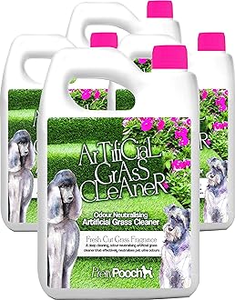 Pretty Pooch Artificial Grass Cleaner For Dogs (10:1 Super Concentrate Makes 10 Litres) Disinfectant and Deodoriser - 1 Litre (Fresh Cut Grass, 4 x 5L)