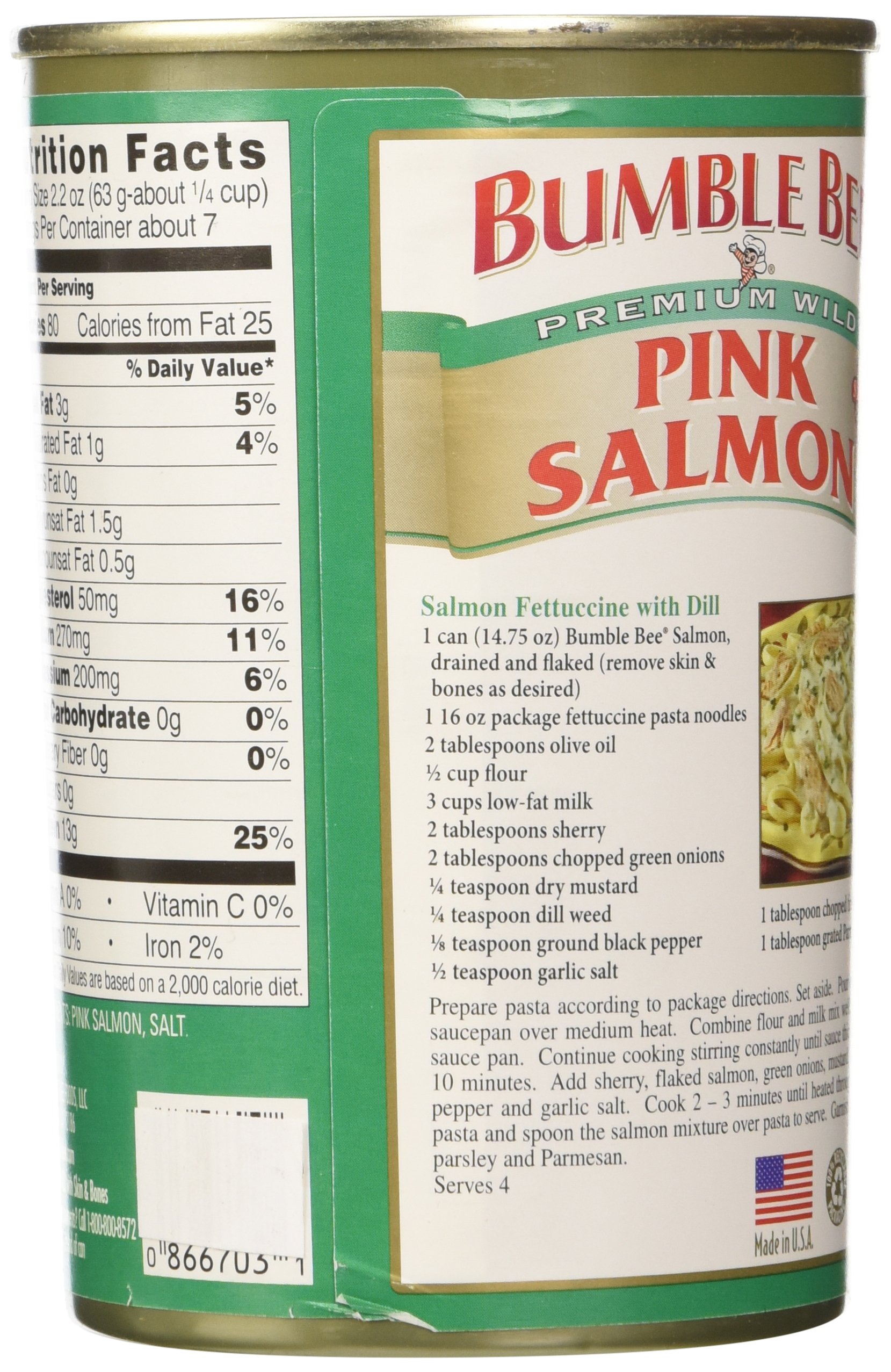 Bumble Bee Salmon Pink Canned, 14.75-Ounce Cans (Pack of 4)