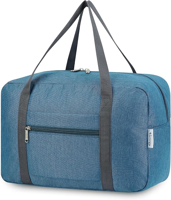 for Ryanair Airlines Cabin Bag 40x20x25 Underseat Foldable Travel Duffel Bag Holdall Tote Carry on Hand Luggage Overnight for Women and Men 20L (Navy Blue)