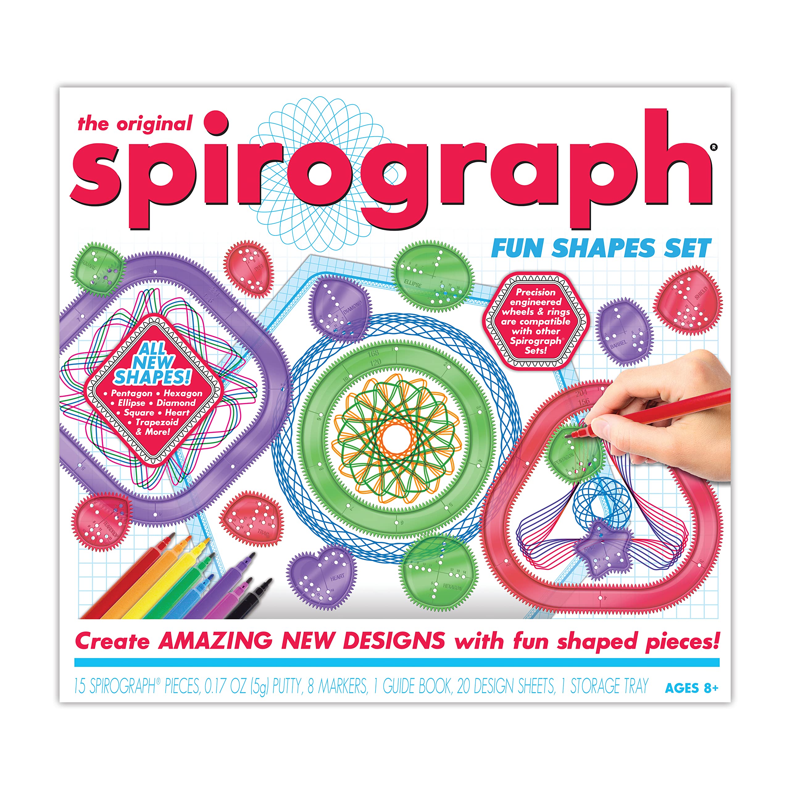 SilverLitSpirograph Original Shapes - Creative Activities - Activity Set for Original Creations - Toys for Children - Ages 8 and Over