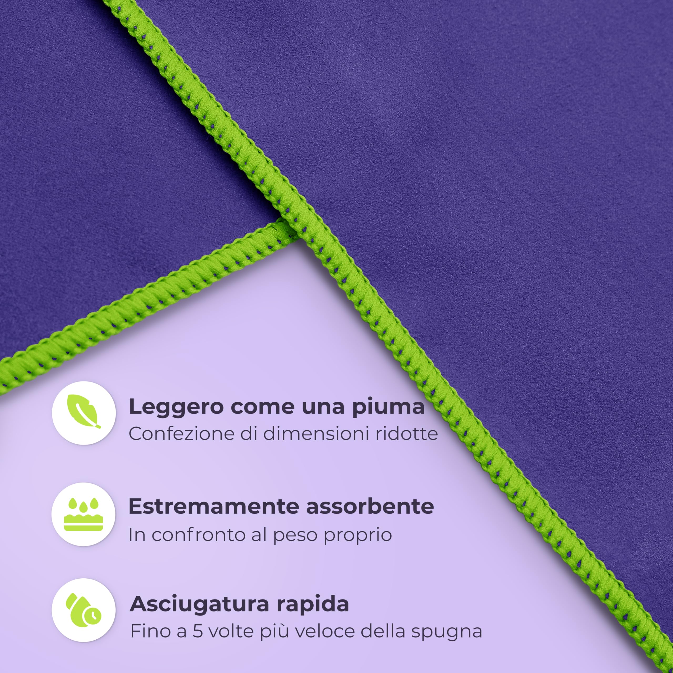 NirvanaShape Microfibra - Asciugamano Grande per Spiaggia, Viaggio, Fitness, XL 200 x 100 cm