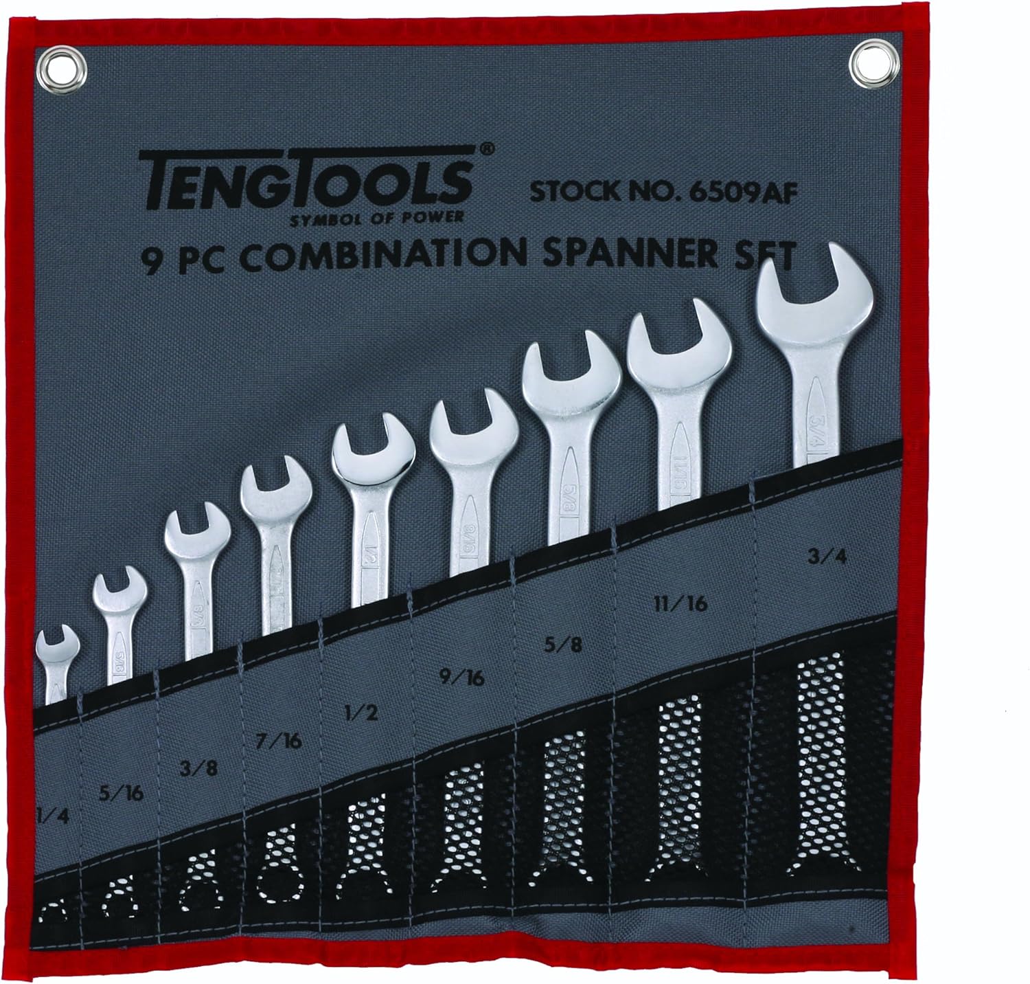 Teng Tools 9 Piece 12 Point SAE Combination Wrench Set (1/4 - 3/4) - 6509AF