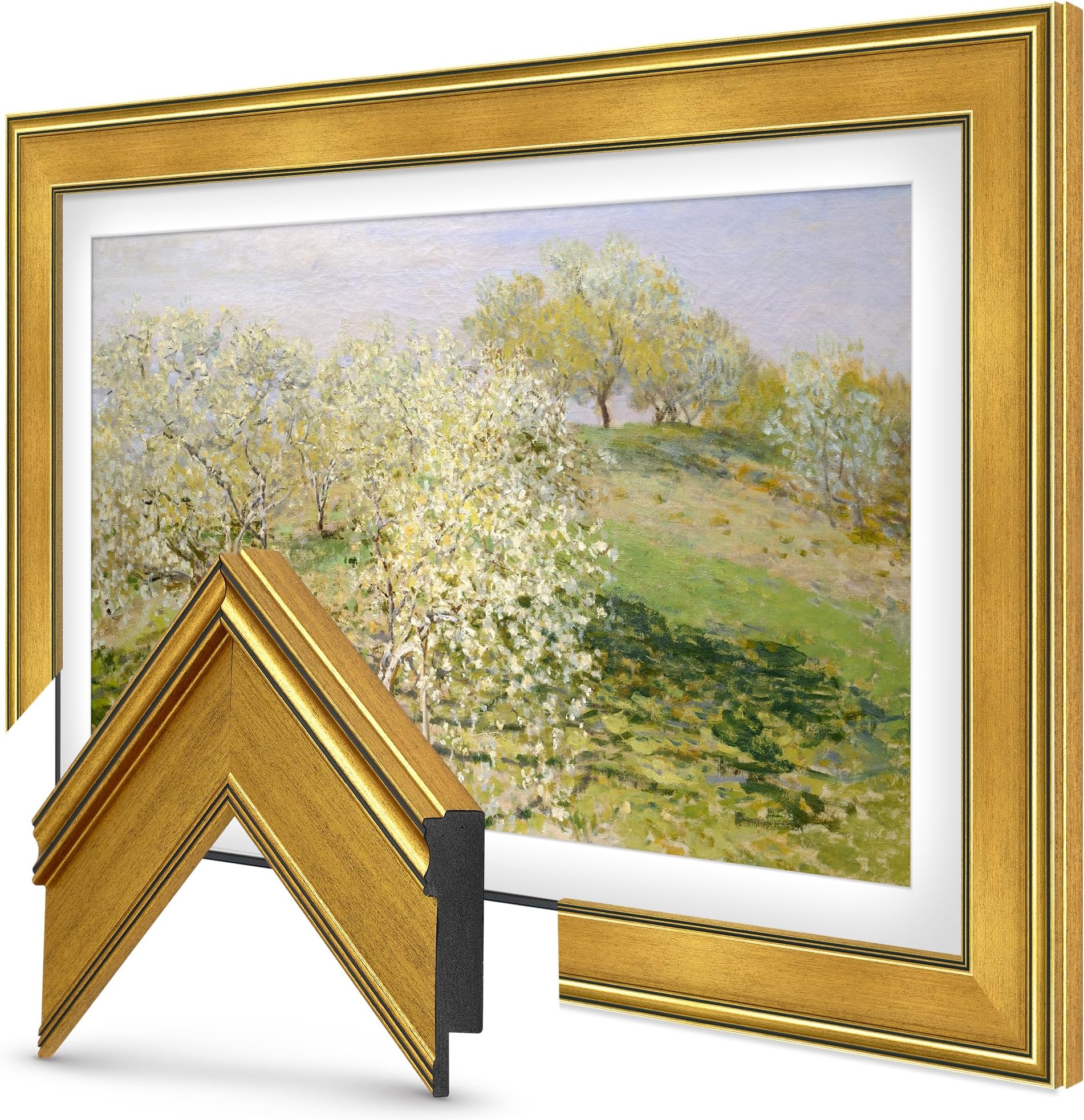 Frame My TV Deco TV Frames - Antique Gold Smart Frame Compatible Only with Samsung The Frame TV (32", Fits 2021-2024 Frame TV)