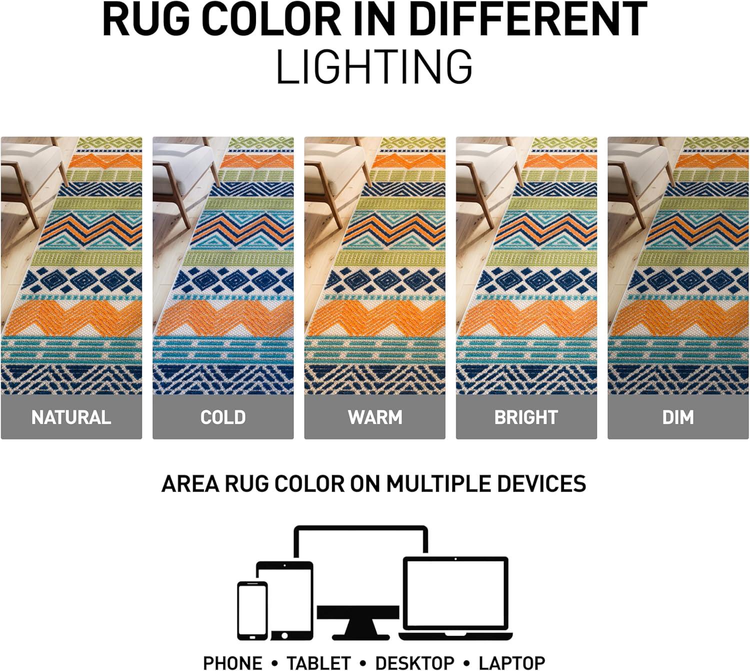Rugshop Multi Marbella Boho Indoor/Outdoor Area Rug, Machine Washable for Backyard, Deck and Outdoor Lounge 8'8" x 12'