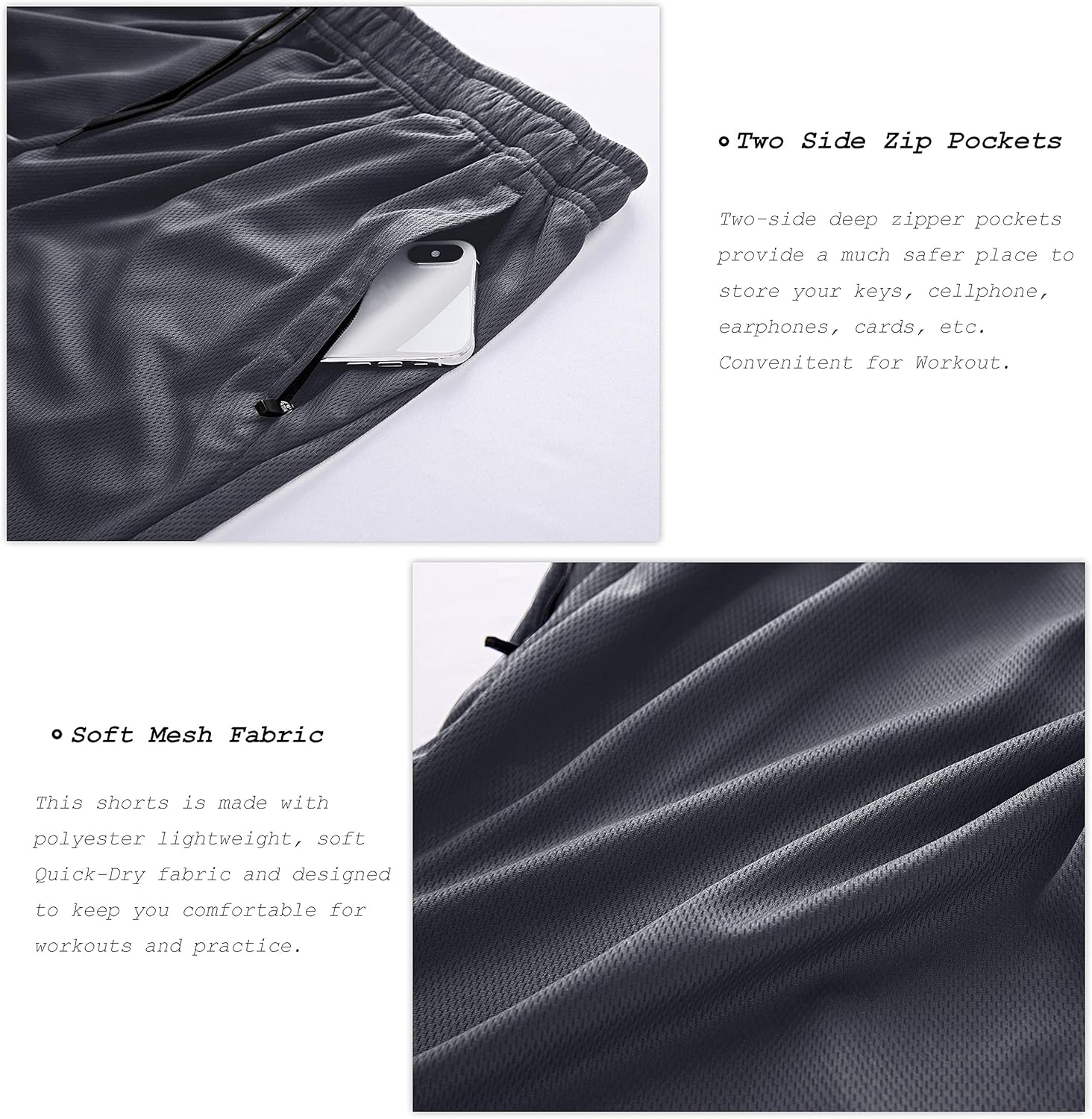 G Gradual Men's 2 Pack 7" Workout Running Shorts Quick Dry Lightweight Gym Shorts with Zip Pockets - Image 4