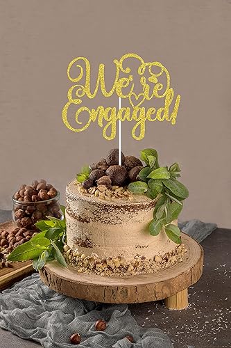 Miniatura 4 de Decoración para tartas con texto en inglés "We're Engaged", decoración de despedida de soltera, decoración para tartas de compromiso, suministros de