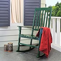 Vista 2 de Cambridge Casual Bentley - Mecedora para porche al aire libre, madera maciza, 2 piezas, color verde cazador