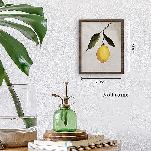 Miniatura 3 de QLMX Juego de 4 impresiones artísticas de pared vintage de limón y ostra de sardina y pescado para cocina, impresiones francesas retro para