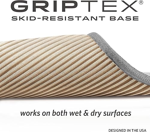 Miniatura 3 de MICRODRY SoftLux - Alfombra de baño bordada para baño, con base antideslizante GripTex, 24 x 56 pulgadas, color gris claro