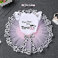 Vista 22 de IBTOM CASTLE Conjunto de ropa para niñas de 1er cumpleaños con diseño de pasteles, falda tutú, diadema y accesorios para fotos Rosa - dos largos