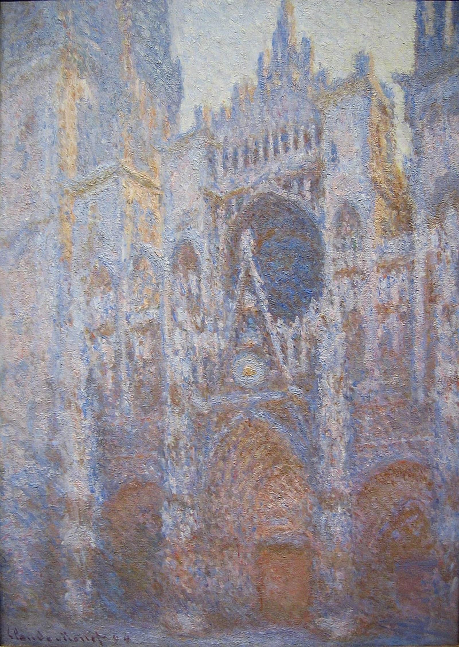 POSTERIIk Vintage Art Print Images Pictures Print Rouen Cathedral West Facade by Claude Monet Modern Colour Posters for Office Home Decor 60x90cm