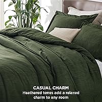 Vista 141 de Bedsure - Juego de edredón tamaño matrimonial de 3 piezas, teñido catiónico azul marino, ropa de cama para todo el año, 1 edredón de 82 x 86