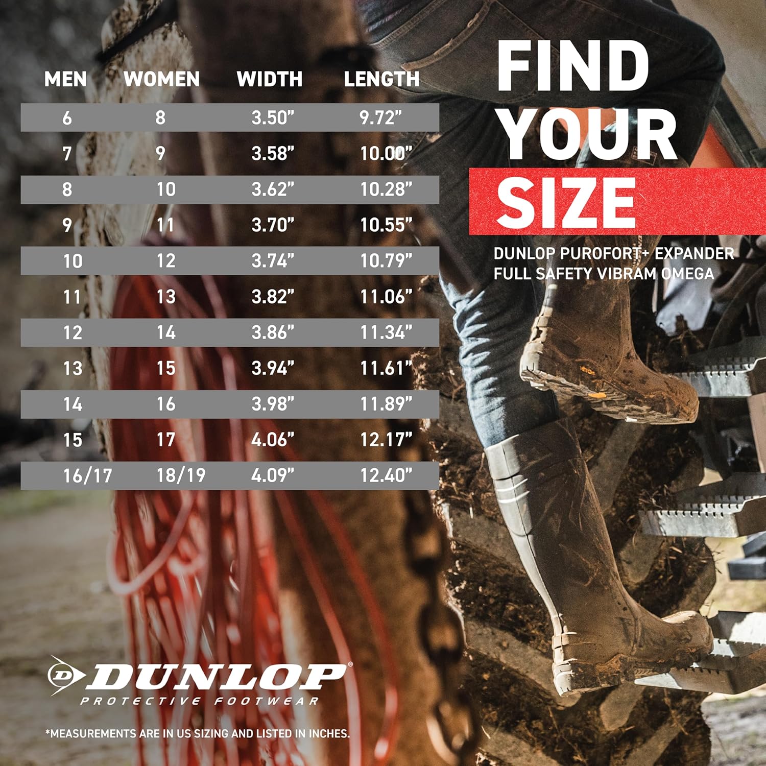 DUNLOP Purofort+ Expander Full Safety with Vibram Sole Omega - Work boots for Men & Women - Waterproof Safety boots with Steel Toe - Chemical and Slip Resistant with Tall Shaft - Black - Size 6-16/17 - Image 2