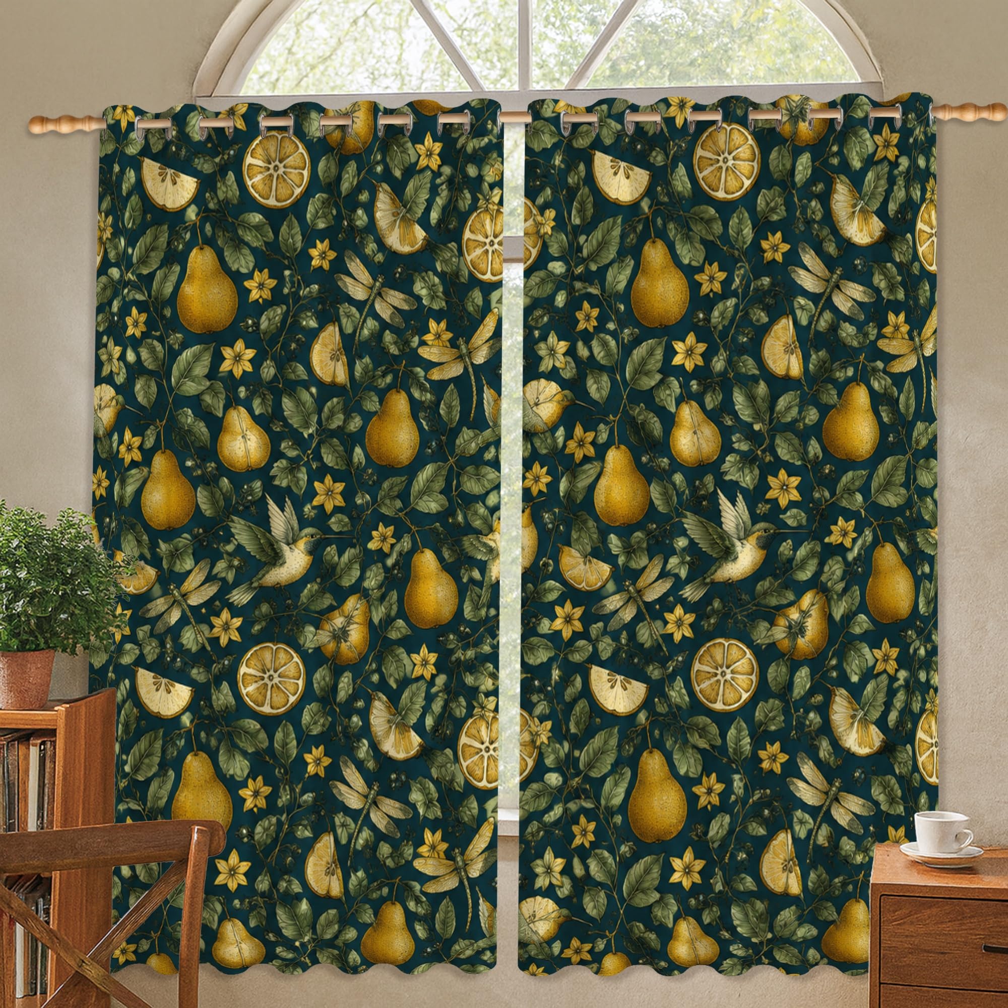 Rideaux occultants infroissables motif floral pour chambre et appartement