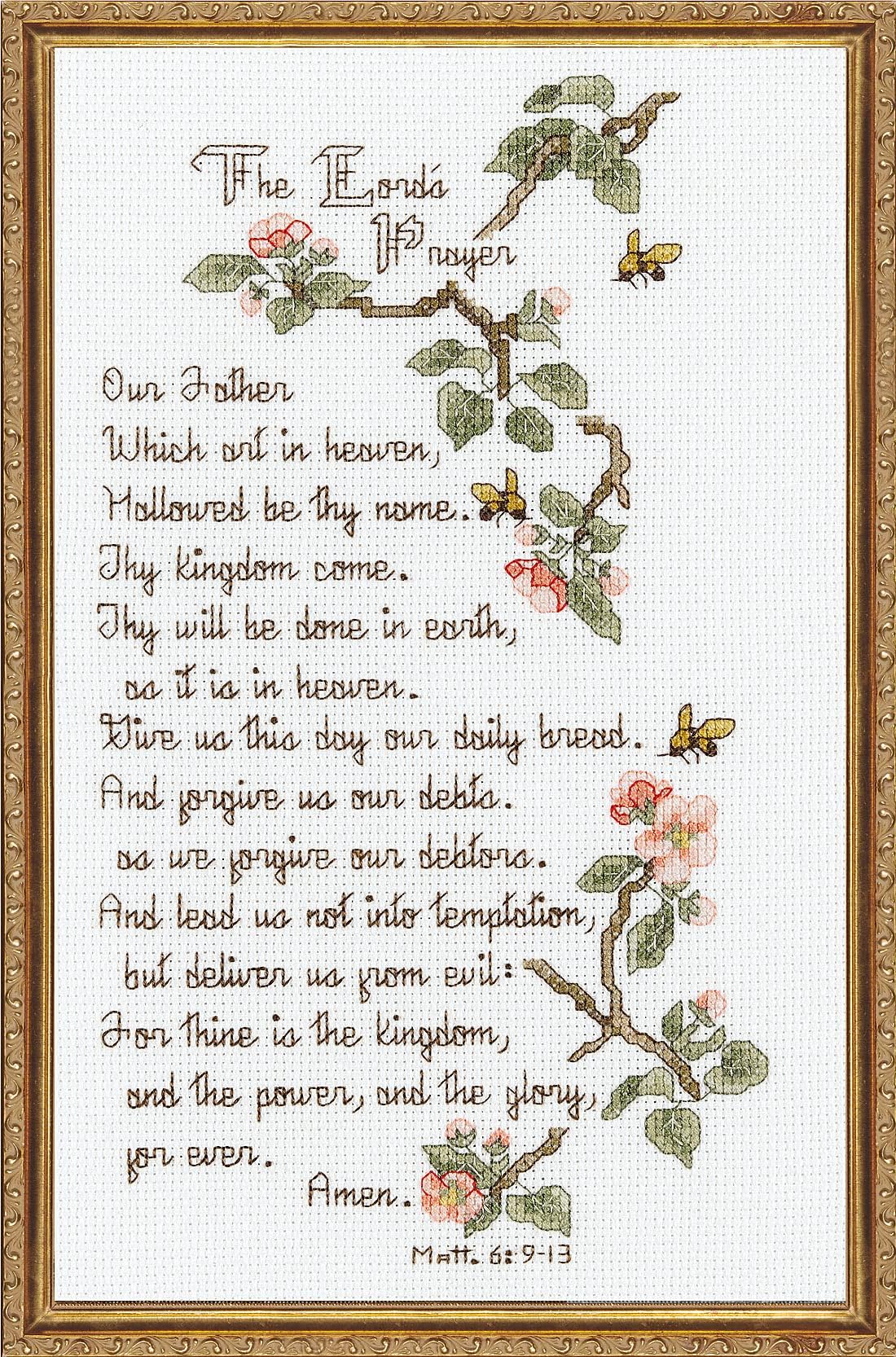 Counted Cross Stitch Kit, The Lord's Prayer, Blue