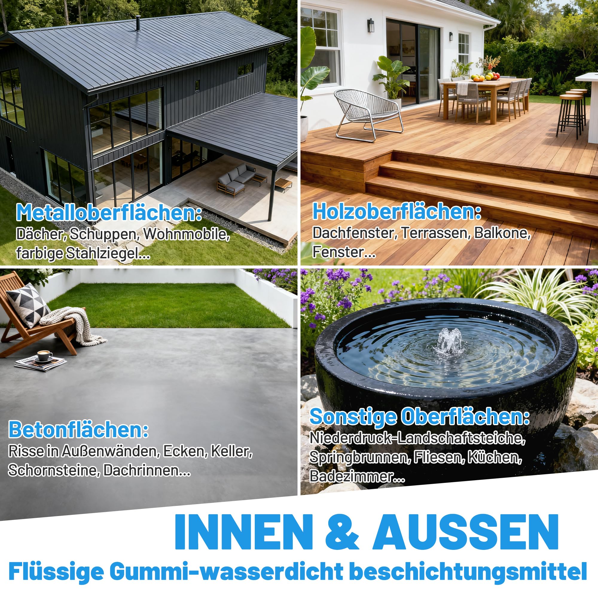 Hupeyna Water Stop Abdichtungsmasse, Leck Wasserdichter Grau Flüssiggummi | Universalabdichtung und Feuchtigkeitssperre Wasserdicht Reparatur von Undichtigkeiten und Rissen in Oberflächenfundamenten