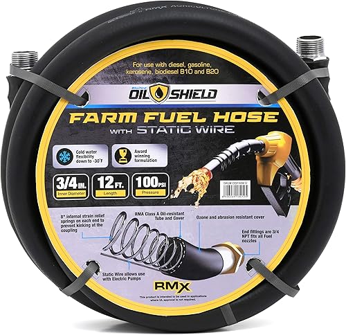 Oil Shield - Manguera de transferencia de combustible de granja de próxima generación, más ligera, 2 veces resistente a las torceduras,