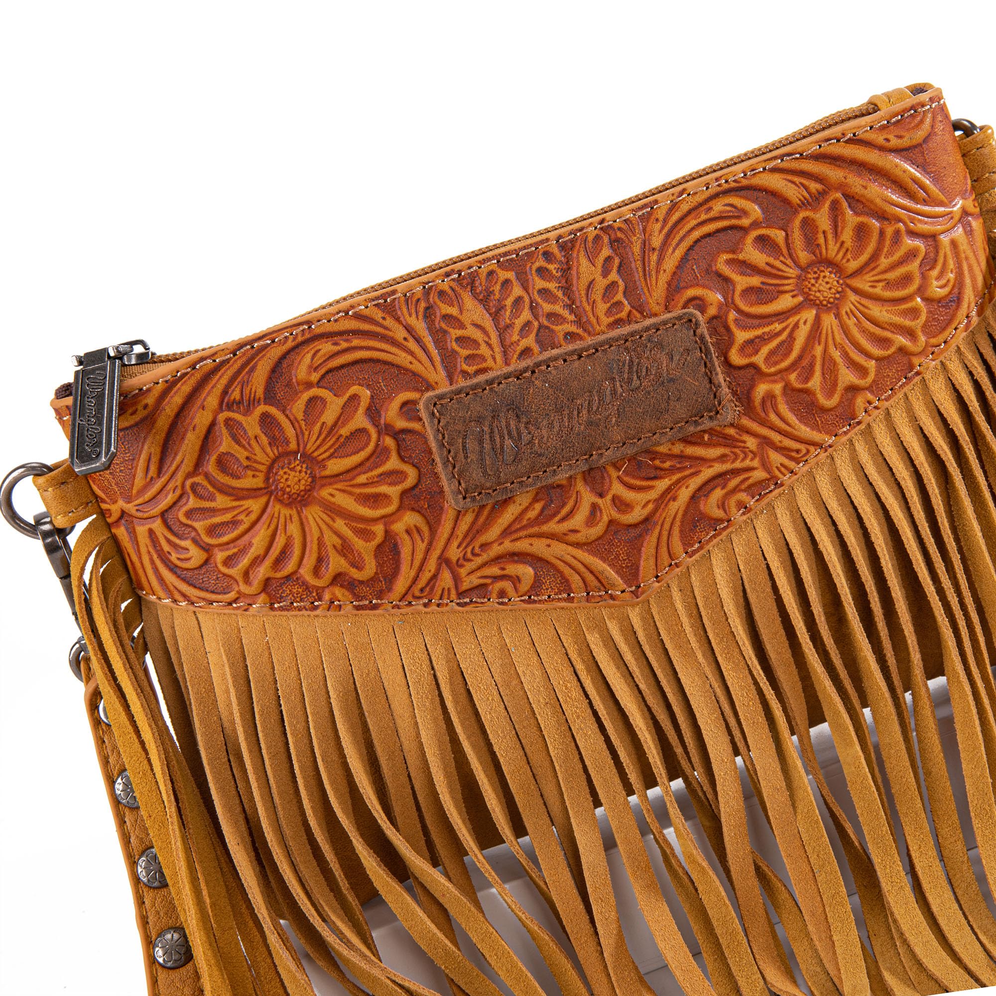 Wrangler, piccola borsa a tracolla da donna, con frange, stile western