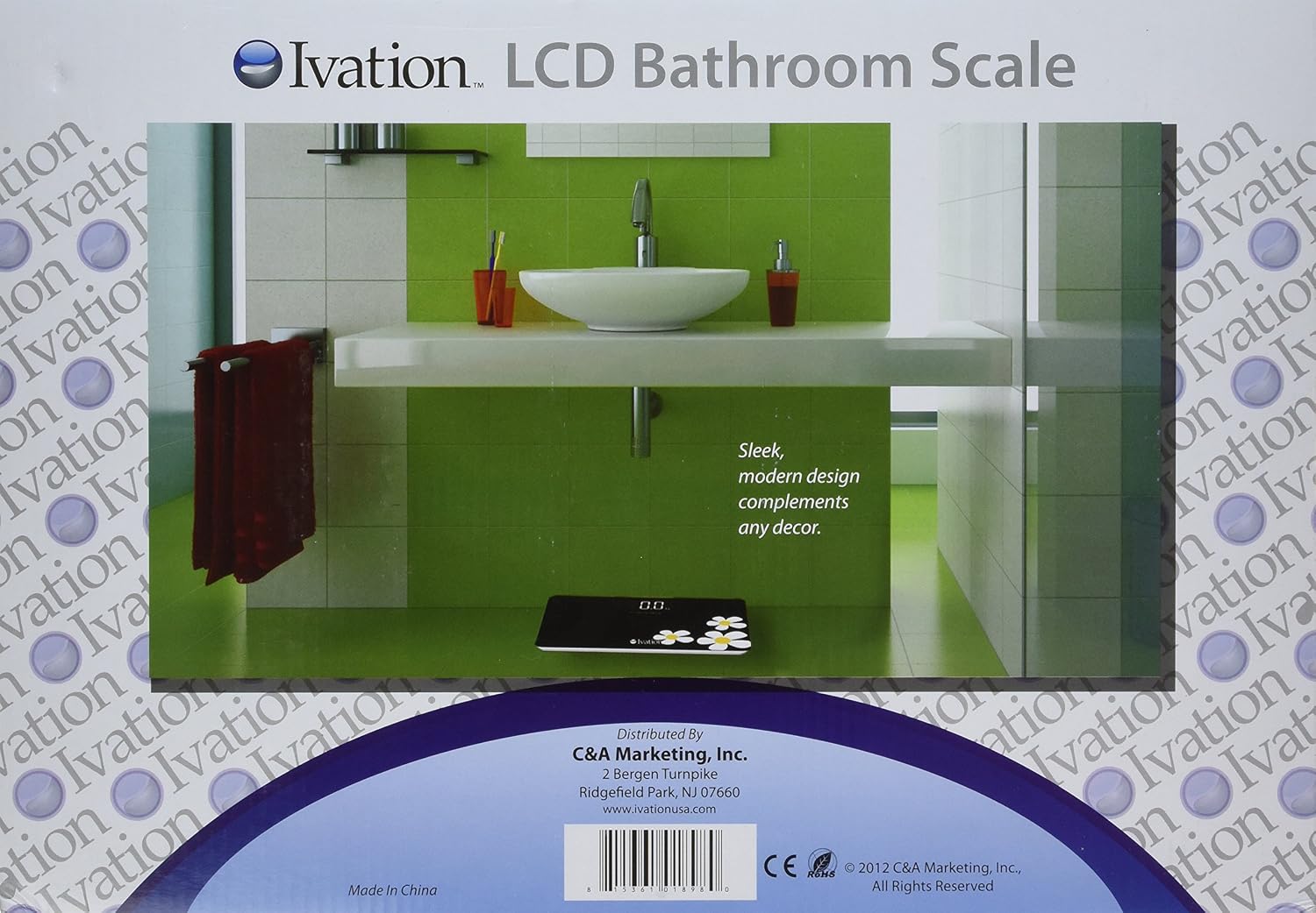 Ivation Premium Glass Ultra Thin Bathroom Scale Large LCD Display Easy to Read 150kg/330lbs Capacity, Extra Wide 14 inch Platform!