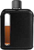 Vista 19 de Ragproper Frasco de vidrio para hombres – Frasco de bolsillo moderno para whisky y licor con tapa de corcho y revestimiento de silicona, cubierto