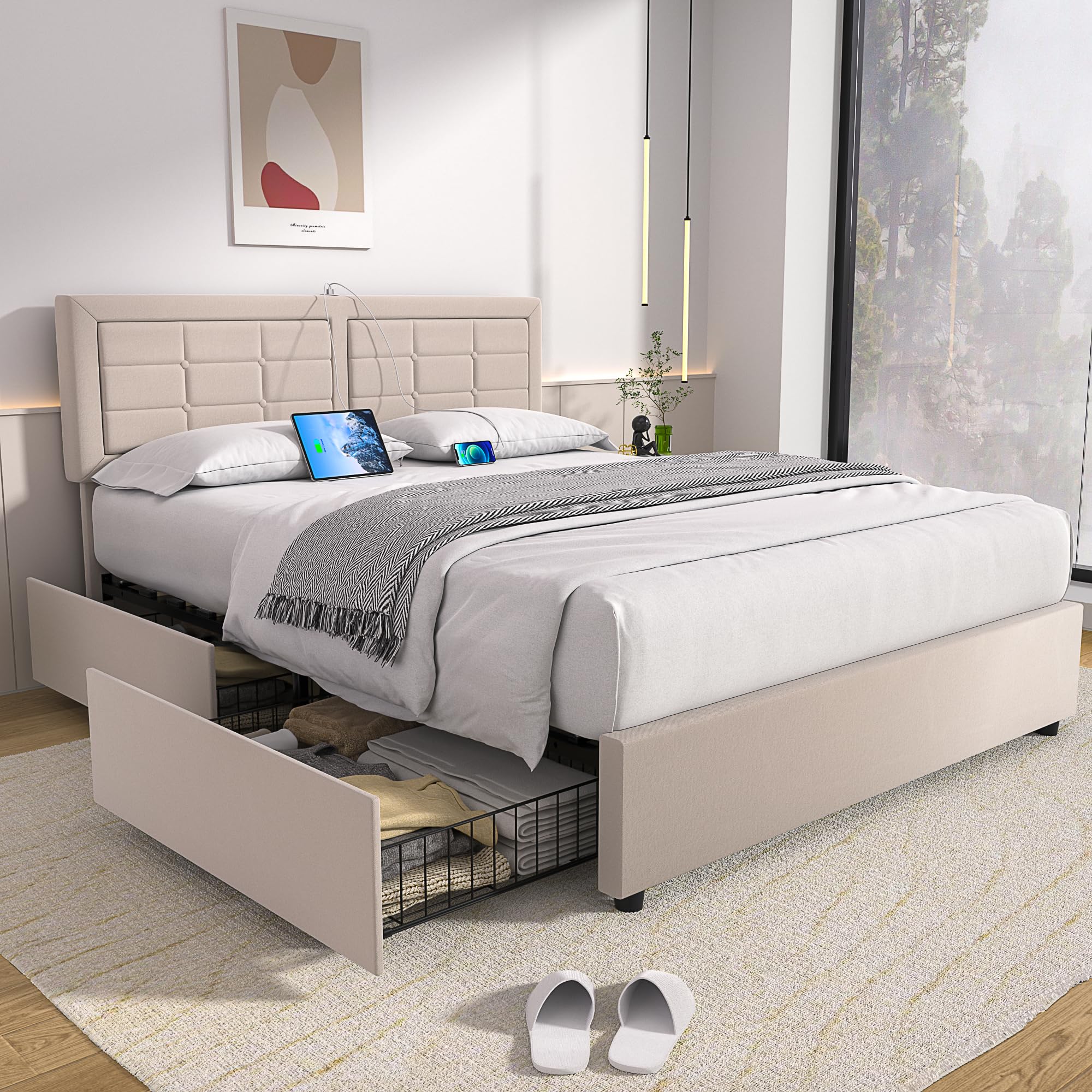 Snapklik.com : VECELO Full Size Bed Frame