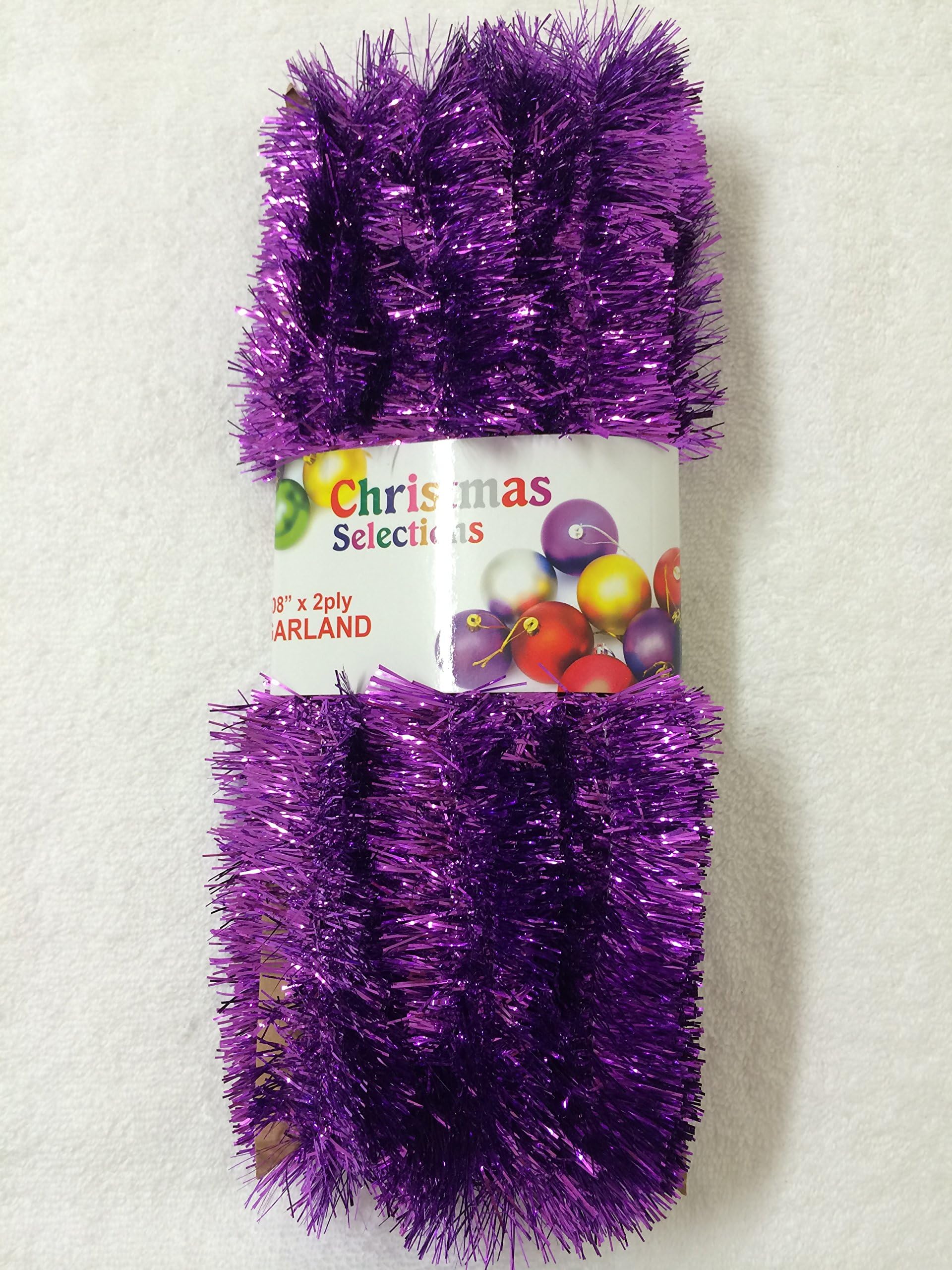 Christmas Garland 2-Ply Foil Tinsel Garland 708 Inch (59 Feet), Purple