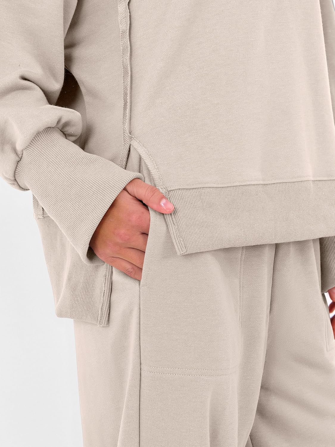 ANRABESS Womens 2 Piece Outfits Sweatsuits Oversized Sweatshirts Barrel Pants Matching Lounge Sets 2025 Fall Travel Clothes - Image 5