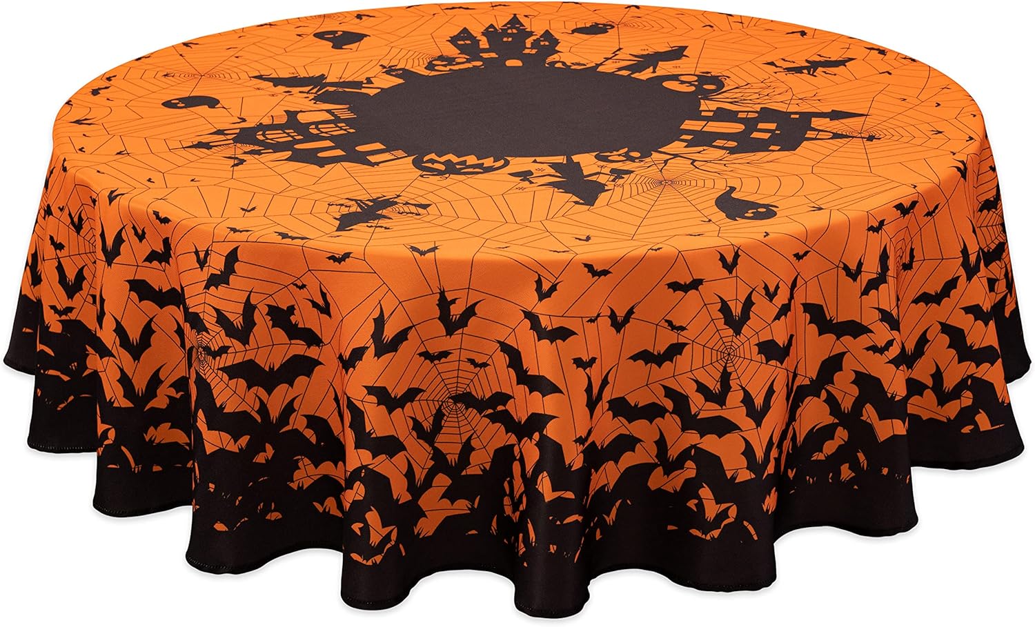 Printed Halloween Tablecloth, Silhouettes Collection - Wrinkle Free Table Cloth for Halloween Decorations, Dinner Parties and Scary Movie Nights (Horror Night, 70 Inch Round) : Home & Kitchen