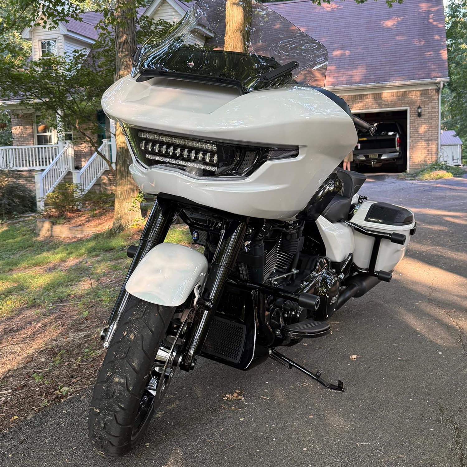 Matrix-Style LED Headlight for Harley 2023.5-up CVO Road Glide 2024-up Road Glide and FLTRXSTSE 2025 RR 131 (Red Backlight)