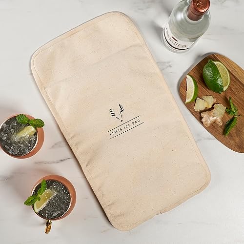 Miniatura 6 de Viski Bartender's Lewis - Bolsa de hielo extra grande de lona de grado profesional con costuras reforzadas para cócteles fríos - 10 x 18 pulgadas,