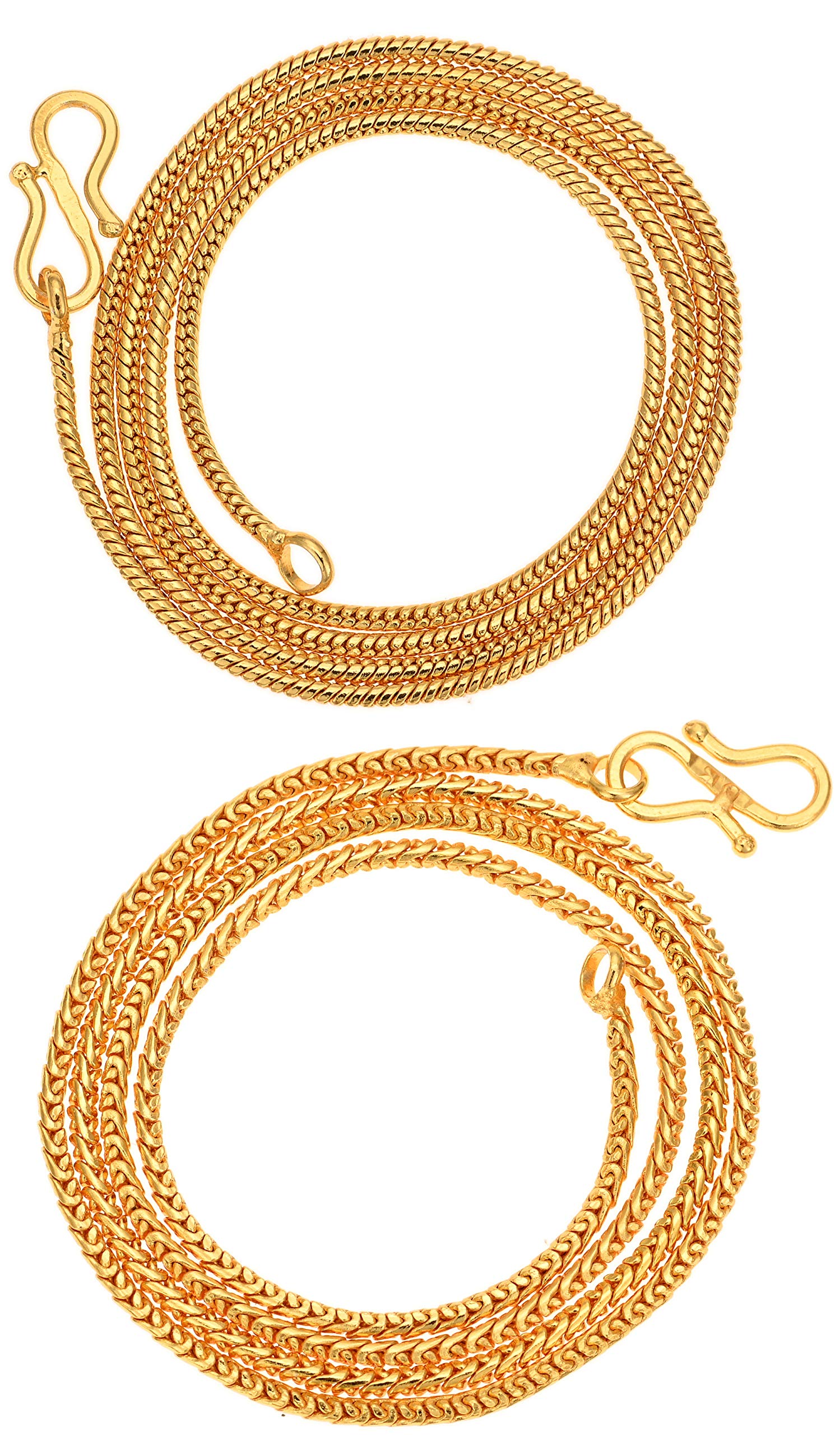 AanyaCentric Pack of 2, 1 Gram Gold Jewellery Chains For Men Boys Accessories Women Antique Fashion Jewelry Girls Necklace (B08JYWZ1T4) Amazon Price History, Amazon Price Tracker