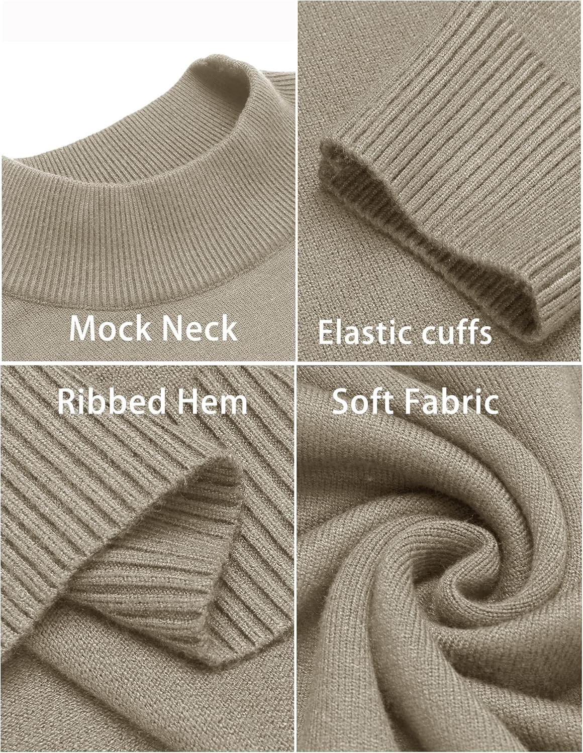 Babioboa Men's Mock Turtleneck Sweater Slim Fit Half Turtleneck Long Sleeve Knit Pullover Thermal Casual Solid Knitwear - Image 5