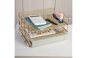 Martha Stewart Ryder Gold Mesh Desk Organizer