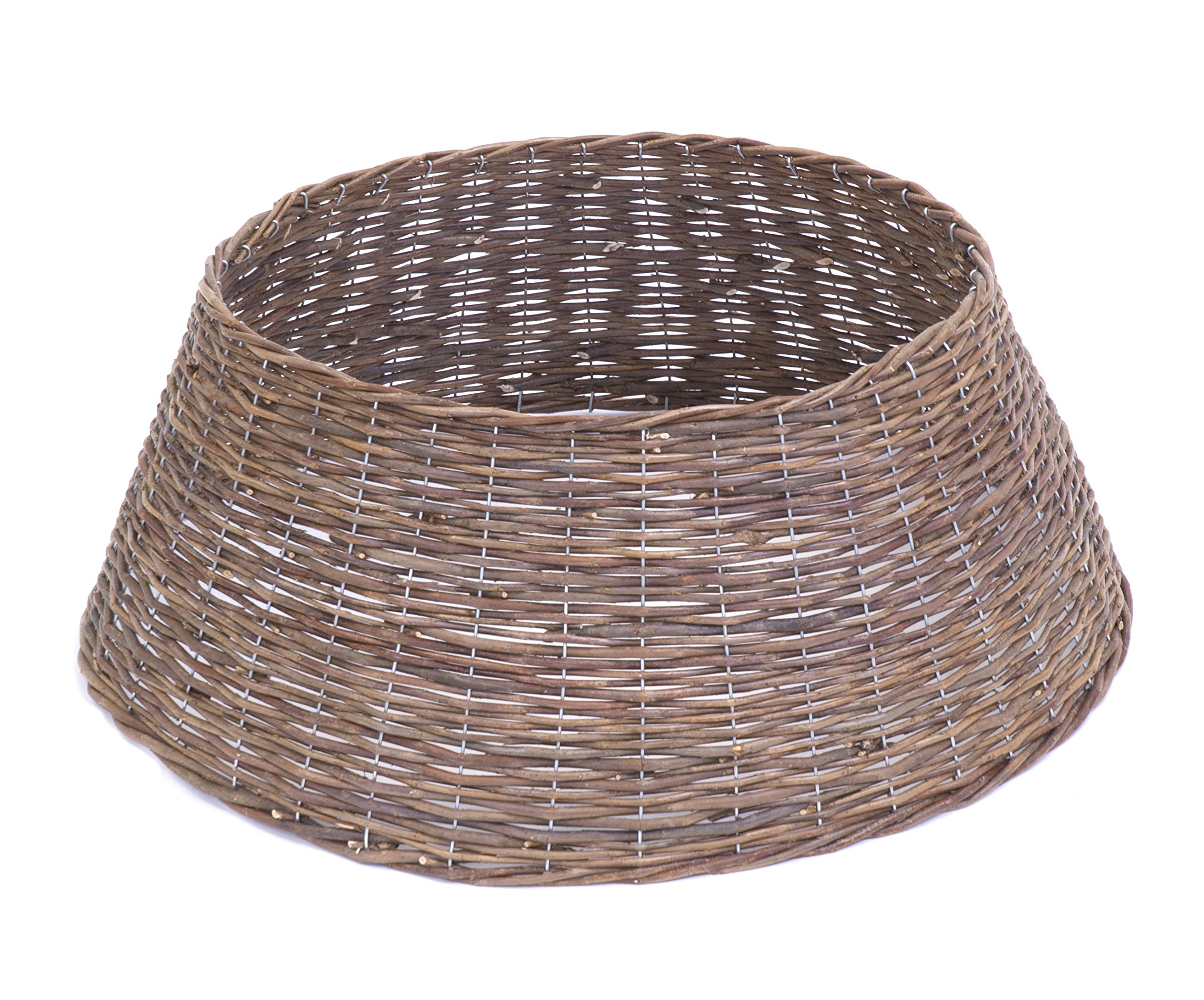 Festive 67cm x 26cm Large Willow Brown Wicker Christmas Tree Skirt