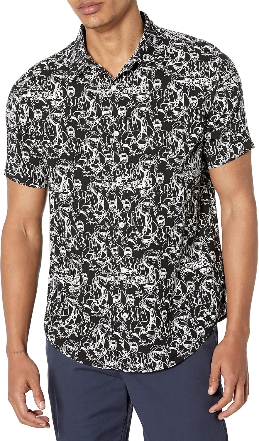 Karl Lagerfeld Paris Men’s Flowy Everyday Sportswear Shirt