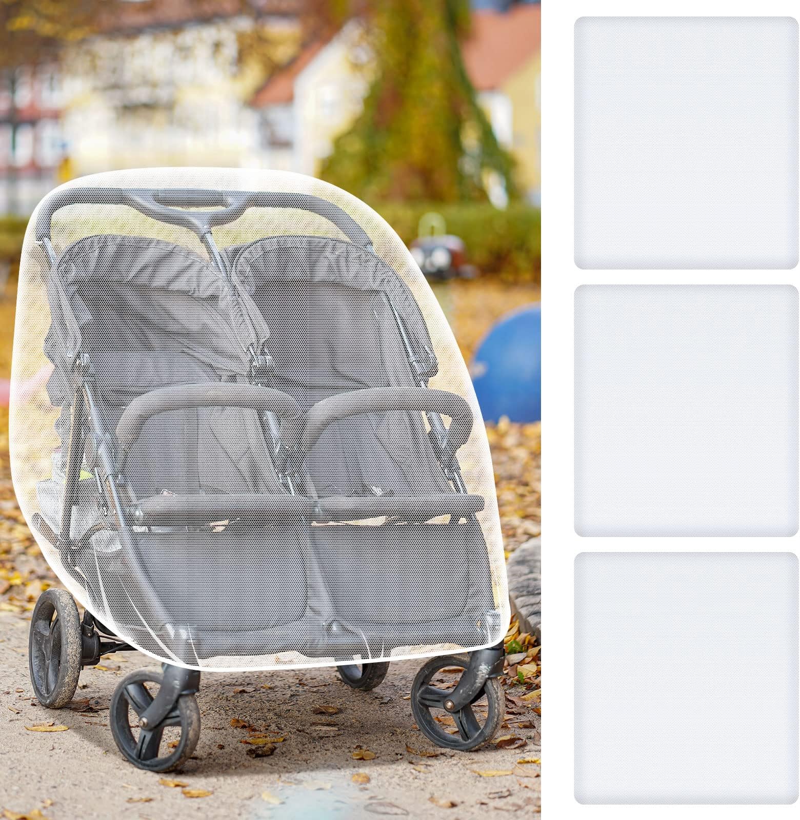 Mosquito Net for Baby Double Strollers,Carriers, Cradles